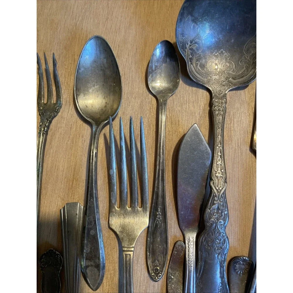 Vintage Flatware For Crafts Spoons Forks Silver Plate Stainless
